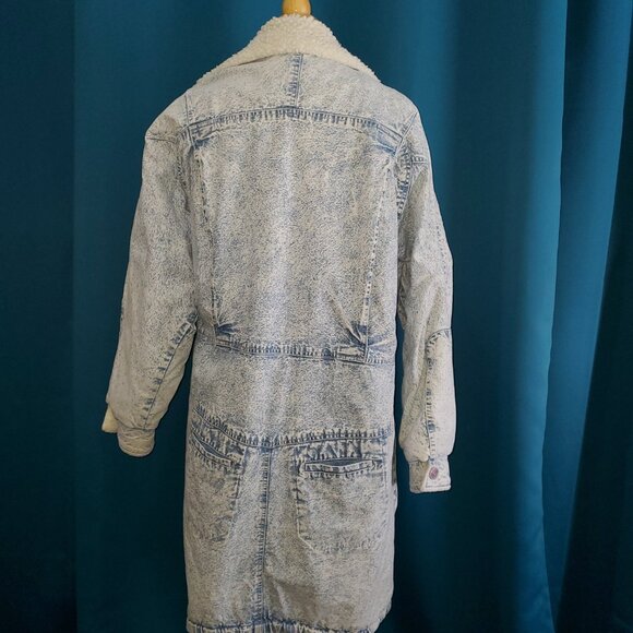 VINTAGE Amazing Acid Washed Faux Serpa Lined Jacket – M - Picture 9 of 15